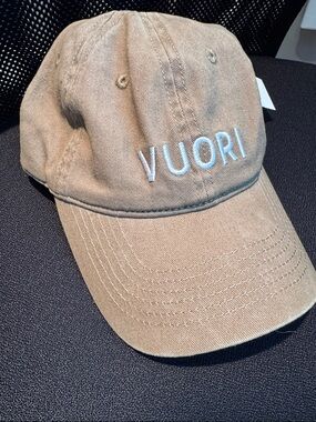 Vuori Khaki Tan Cap with White Embroidered Logo NWT